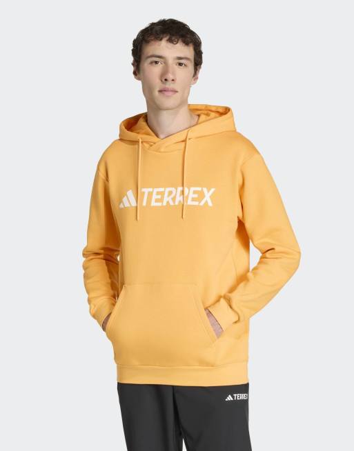 adidas Performance - Terrex - Felpa con cappuccio e logo grande color mandarino puro