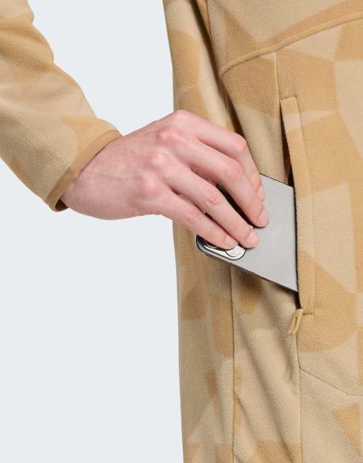 adidas Performance – Terrex – Fleecejacke in Cardboard / Blanch Cargo mit durchgehendem Reißverschluss und Print, 2 von 4