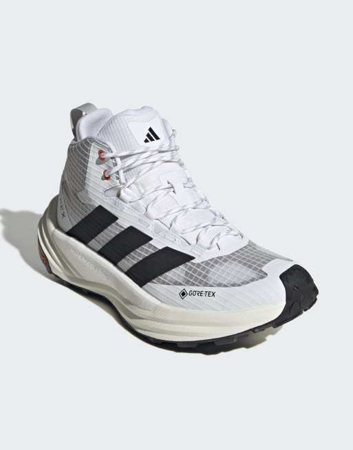 adidas performance Terrex freehiker 3 mid gore-tex hiking shoes in cloud white / core black, 6 of 7