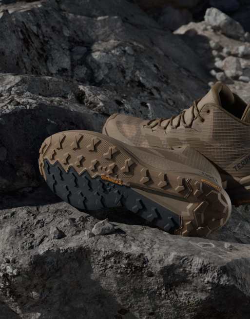 adidas performance Terrex freehiker 3 mid gore-tex hiking shoes in khaki six / brown oxide, 2 of 7