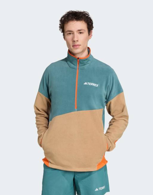 adidas Performance - Terrex Multi Climawarm - Anorak en polaire - Bleu sarcelle / carton et orange