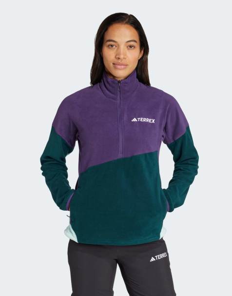 adidas performance Terrex multi climawarm fleece anorak in aurora plum / aurora ivy / sem - view 1