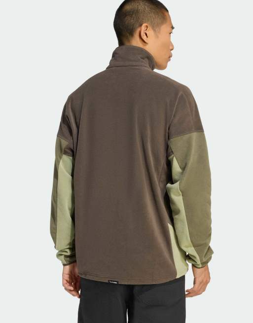 adidas Performance – Terrex Multi – Climawarm – Olivgrön och ljust olivgrön anorak i fleece, 2 av 4