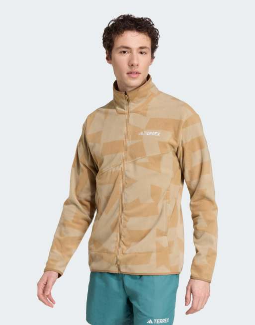 adidas Performance - Terrex Multi - Giacca stampata in pile con zip color cartone / cargo blanch