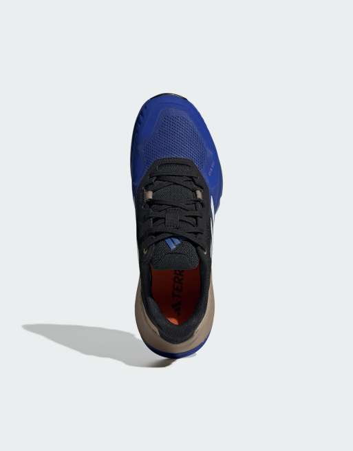 adidas Performance – Terrex Soulstride – Rain.rdy Trail – Klarblå, grå och svarta löparskor, 3 av 4