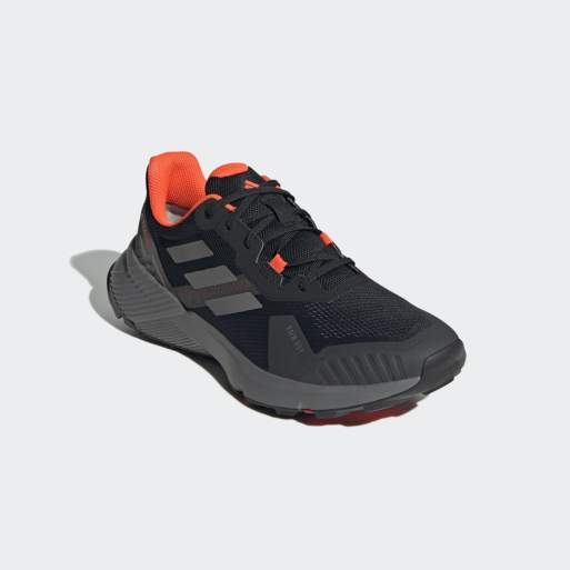 adidas Performance - Terrex Soulstride RAIN.RDY Trail - Sorte løbesko med grå og orange detaljer