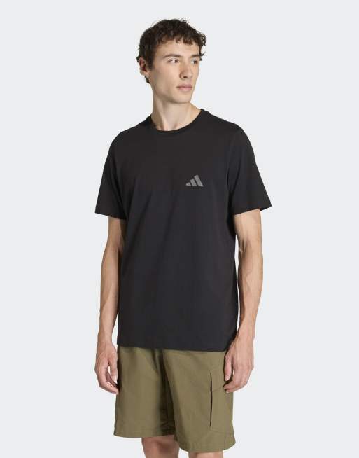 adidas performance - Terrex - T-shirt nera con grafica di montagna, 3 di 4