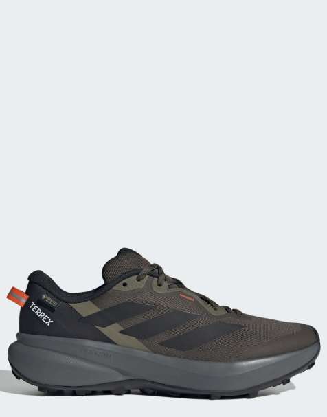 adidas Performance Terrex tracefinder plus gore-tex trail running trainers in khaki and black - view 1