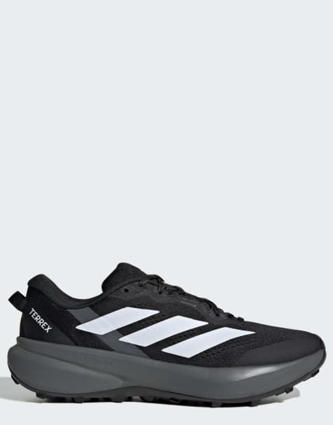 adidas Performance Terrex tracefinder plus trail running trainers in black and white - view 1
