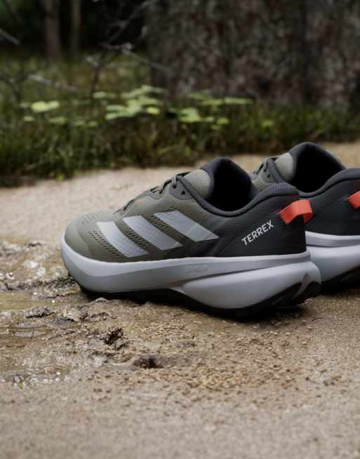 adidas performance Terrex tracefinder plus trailløbesko i olive strata / grey two, 4 af 7