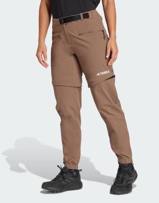 adidas Performance - Terrex Utilitas - Wanderhose in Braun mit abnehmbarem Beinteil-Brown
