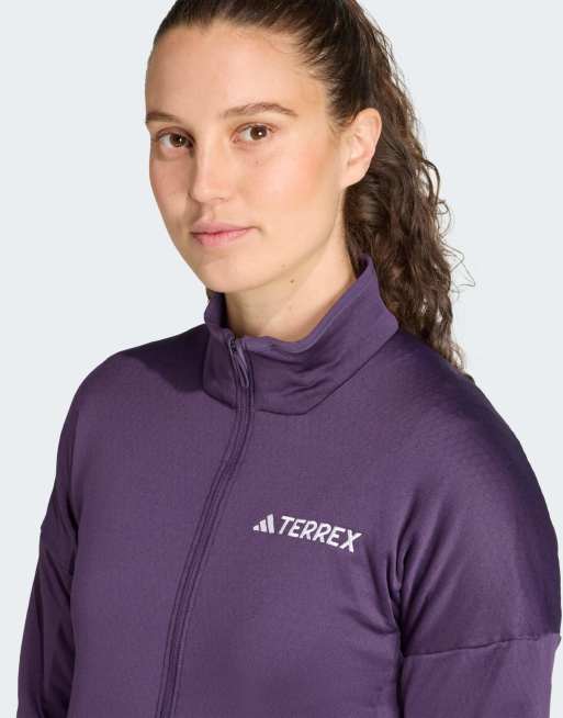 adidas Performance - Terrex Xperior Climawarm - Giacca leggera in pile color prugna aurora, 4 di 4