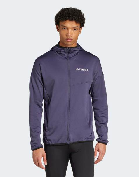adidas performance Terrex xperior climawarm light fleece hooded jacket in shadow navy - view 1
