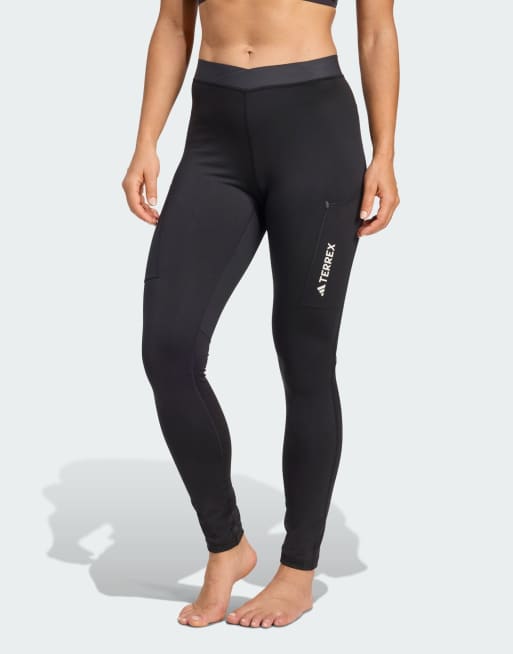 adidas Performance - Terrex Xperior - Geborstelde legging in zwart