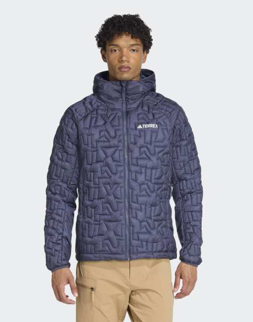 adidas performance - Terrex Xperior Primaloft - Giacca isolante ampia imbottita con cappuccio color blu navy ombra