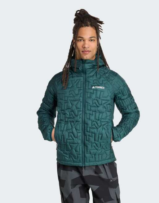 adidas performance - Terrex Xperior Primaloft - Giacca isolante ampia imbottita con cappuccio color edera aurora