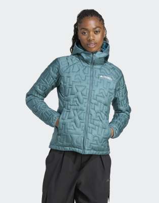 adidas Performance - Terrex Xperior Primaloft - Locker geschnittene, isolierte Kapuzenjacke in Preloved-Petrol-Blau