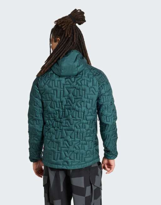 adidas performance Terrex Xperior Primaloft loose fill insulated hooded jacket in aurora ivy, 2 of 5