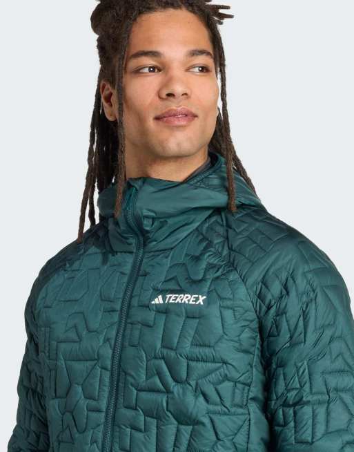 adidas performance Terrex Xperior Primaloft loose fill insulated hooded jacket in aurora ivy, 3 of 5