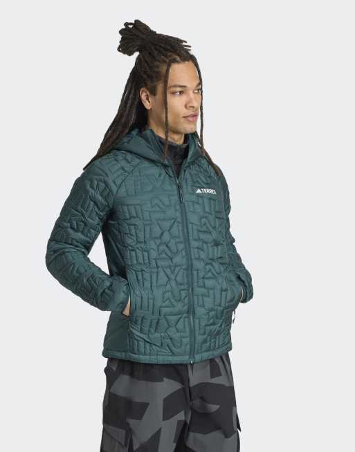 adidas performance Terrex Xperior Primaloft loose fill insulated hooded jacket in aurora ivy, 5 of 5