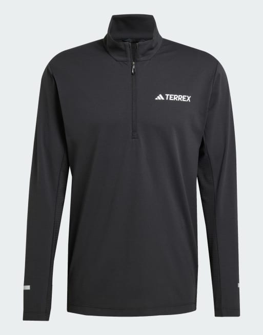 adidas Performance - Terrex Xperior - T-shirt a maniche lunghe nera con zip