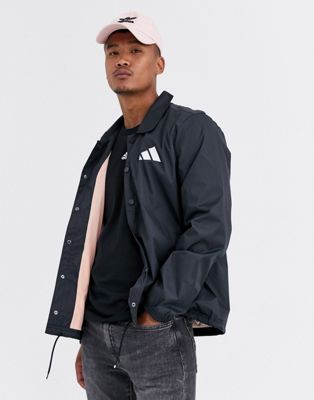 adidas performance 'the pack' back print coach jacket in black | ASOS