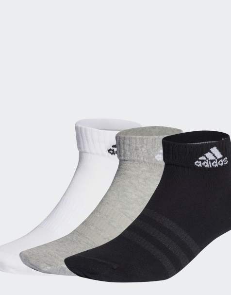 adidas performance Thin and light ankle socks 3 pairs in medium grey heather / white / - view 1