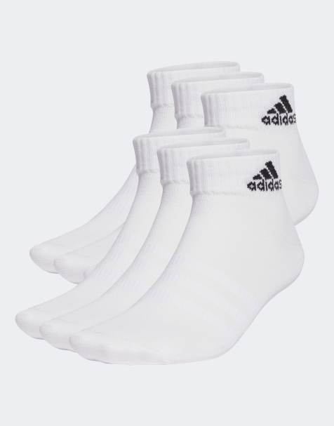 adidas Performance thin and light sportswear 6 pack ankle socks in white - view 1