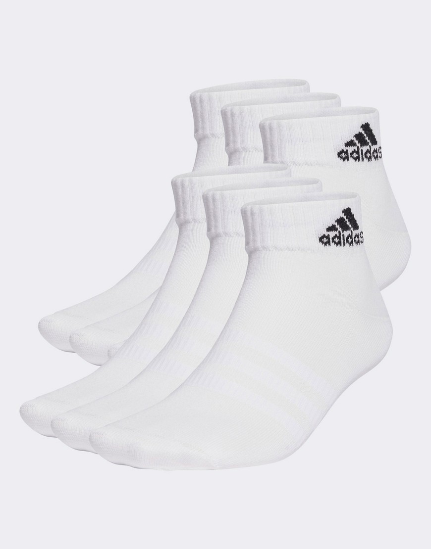 adidas Performance thin and Light Sportswear 6 pack Ankle Socks in white