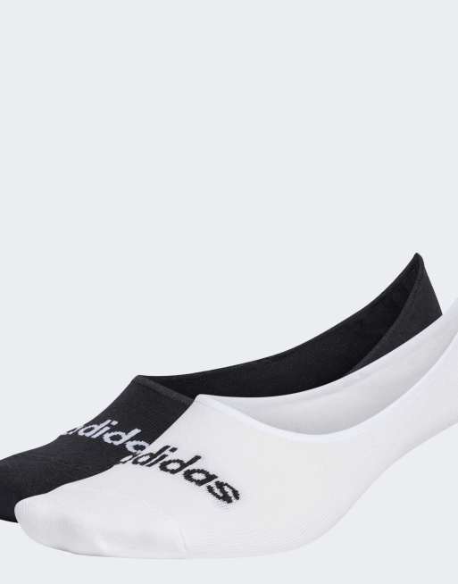 adidas performance Thin linear ballerina socks 2 pairs in white / black, 3 of 3