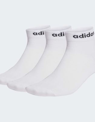 adidas Performance - Think Linear - 3er-Pack Knöchelsocken in Weiß / Schwarz