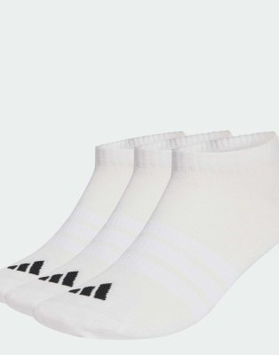 Adidas Unisex Blanc Chaussettes Fines Et Légères Essentials Low (X3) - Image 2