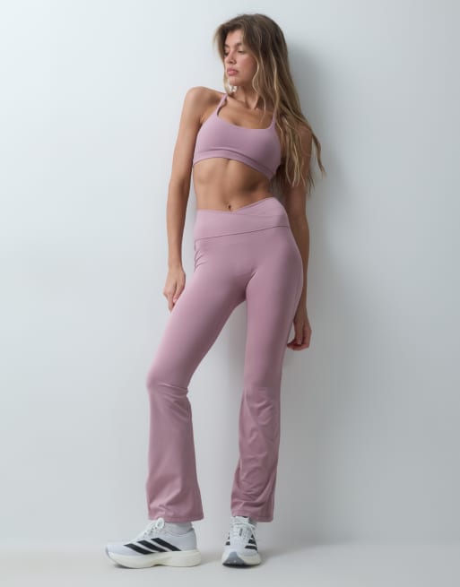 adidas Performance Three Stripes Studio All Me sports bra in magic mauve , 2 of 4