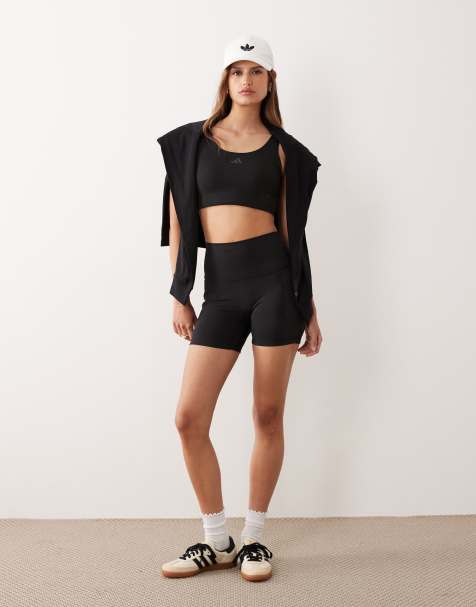 adidas Performance Three Stripes Studios booty shorts in black - view 1