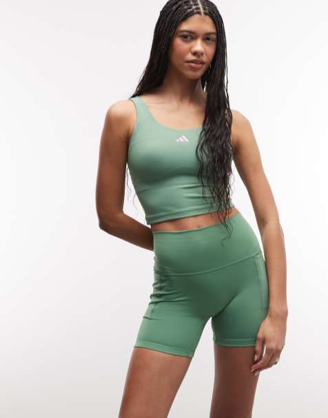 adidas Performance Three Stripes Studios booty shorts in green - view 1