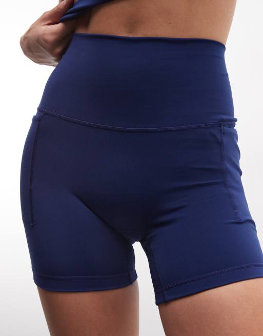 adidas Performance Three Stripes Studios booty shorts in navy, 3 of 5