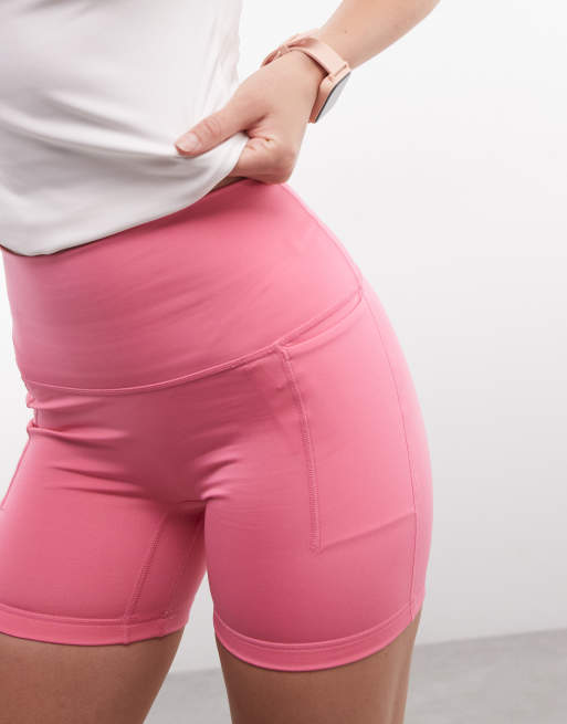 adidas Performance Three Stripes Studios booty shorts in pink, 3 of 5