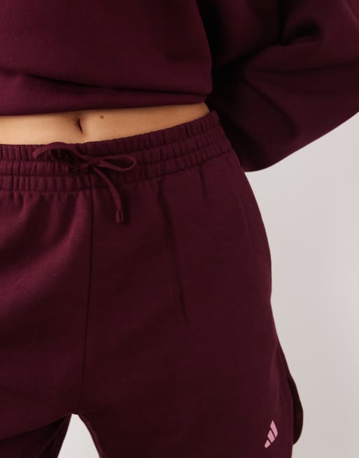adidas Performance - Three Stripes Studios - Bordeaux og lyserøde jerseyshorts, 2 af 5