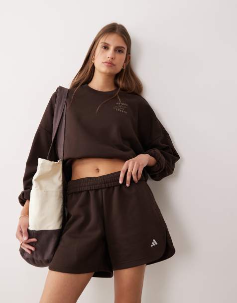 adidas Performance Three Stripes Studios sweatshirt in brown