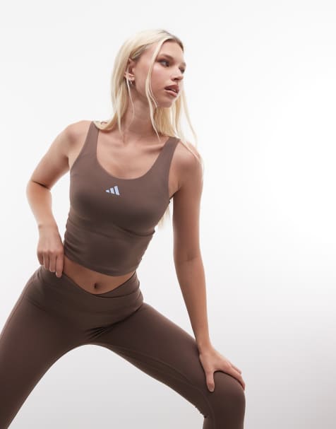 adidas Performance - Three Stripes Studios - Brun og blå tanktop - view 1
