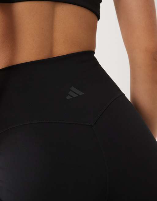 adidas Performance - Three Stripes Studios - Flares met gekruiste tailleband in zwart, 5 van 5