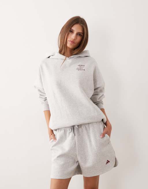adidas Performance Three Stripes Studios hoodie in grey