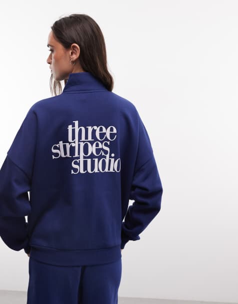 adidas Performance – Three Stripes Studios – Lange Trainingsjacke in Marineblau - view 1