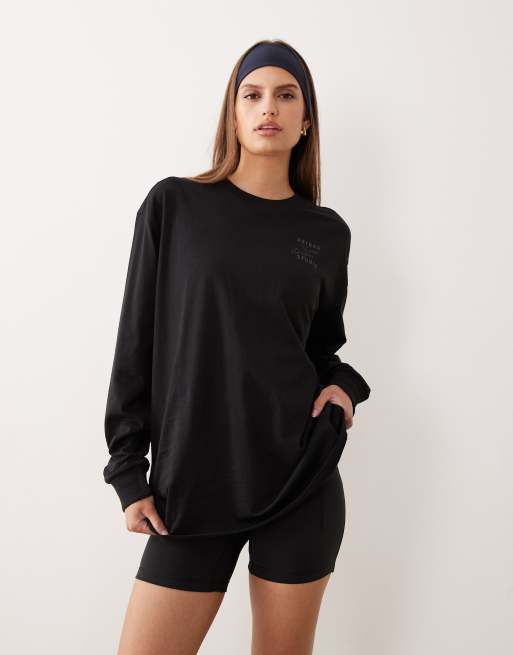adidas Performance Three Stripes Studios long sleeve top in black