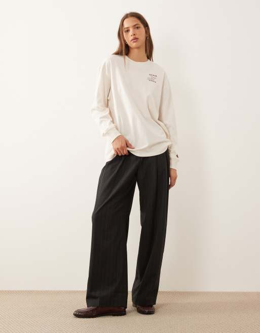 adidas Performance Three Stripes Studios long sleeve top in white, 3 of 4