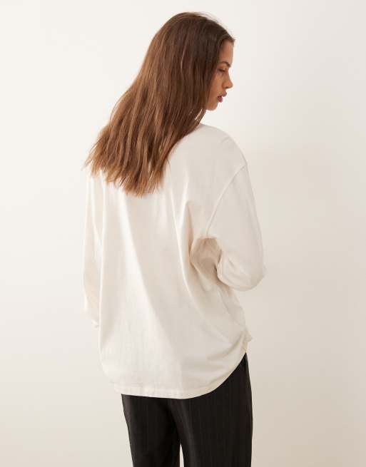adidas Performance Three Stripes Studios long sleeve top in white, 4 of 4