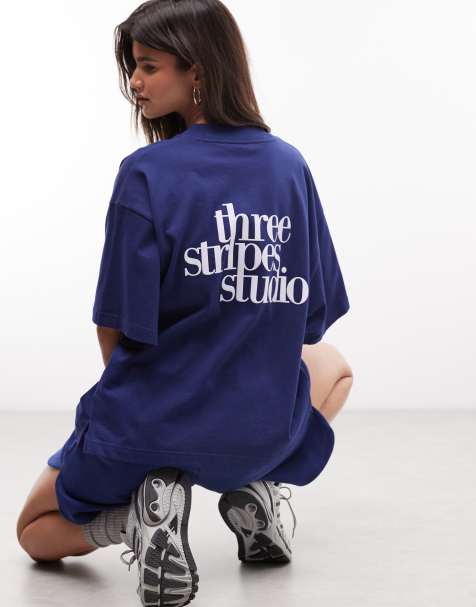 adidas Performance - Three Stripes Studios - Marineblå T-shirt - view 1