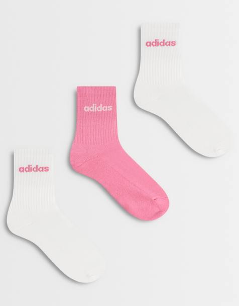 adidas Performance - Three Stripes Studios - Pakke med 3 par sportssokker i hvid og pink - view 1