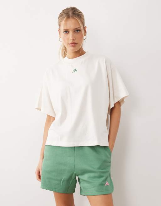 adidas performance - Three Stripes Studios - Pantaloncini in jersey verde e rosa, 3 di 5