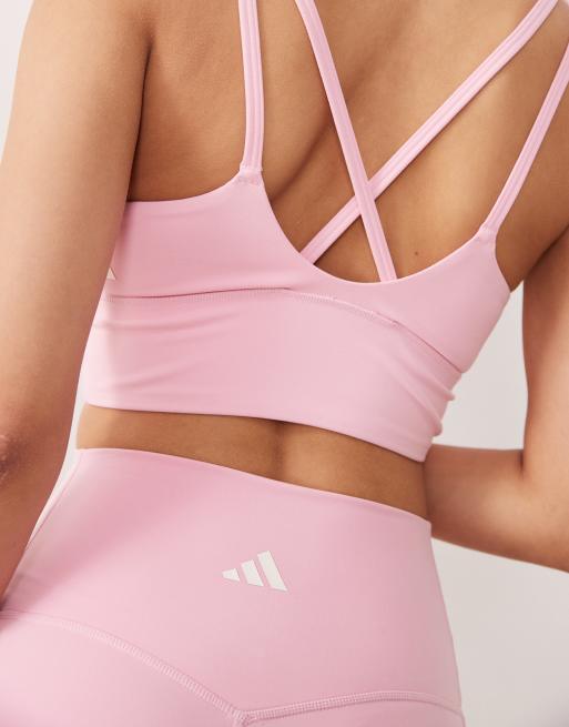 adidas Performance – Three Stripes Studios – Różowy top z paskami, 2 z 4